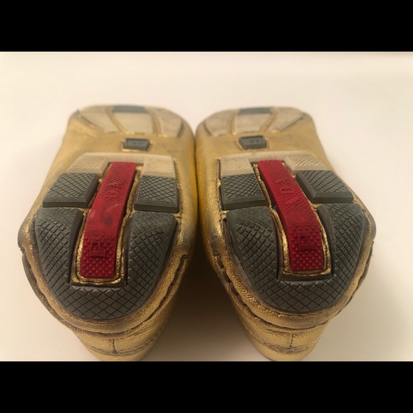 Prada Gold Leather Flats - Picture 10 of 15